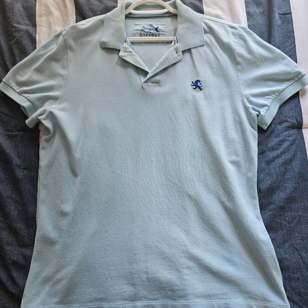 Express Light Blue Polo Medium